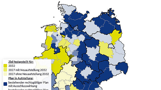 Teaserbild Interaktive Karte Planungsstand Windenergie in den Regionen